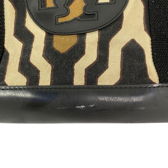 Tory Burch Ella Exotic Geometric Print Fabric Tote Hand Bag  Purse Shoulder Bag - Picture 3 of 15